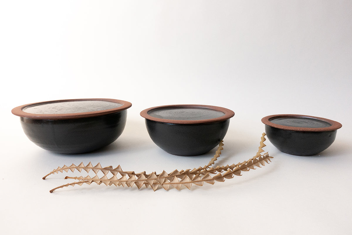 Stoneware storage bowls